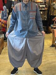 ワイドパンツ メンズ 綿 変形 無地 アラジンパンツ リラックス ゆったり 裾絞り スタイリッシュ カジュアル ウェストゴム チャイハネ アジアン エスニック
