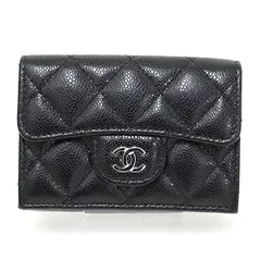 シャネル クラシック スモール フラップ ウォレット キャビアスキン ブラック AP0230 マトラッセ Sランク【中古】