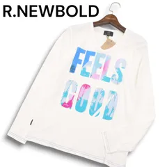 【新品 未使用】 R.NEWBOLD ポールスミス 通年★ プリント 長袖 Vネック ロンTシャツ カットソー Sz.M メンズ 白