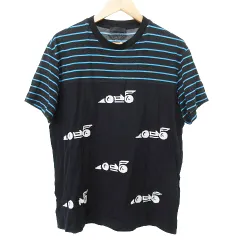 プラダ PRADA 15SS Tシャツ 半袖 切替 プリント ボーダー