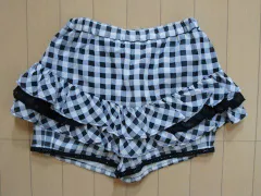 メゾピアノ ジュニア メゾピアノジュニア mezzo piano junior アウトレット 子供服 女の子 M 150cm キュロット スカート 黒 白 ギンガムチェック 春 夏 ★3 ガールズ 女児 キッズ ジュニア 【中古】 古着 子ども服