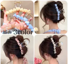 ヘアクリップ おしゃれバンスクリップ 髪留め 大きめ ハート まとめ髪 ワニクリップ 3カラー