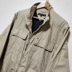 ☆TOMMY HILFIGER ナイロンジャケット スイングトップ ドリズラー ハリントン ウインドブレーカー フルジップアップ 刺繍ロゴ メンズ サイズM トップス アウター アーカイブ オールド トミーヒルフィガー ブランド古着 USED