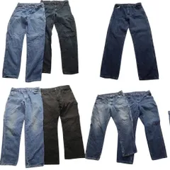 古着卸 まとめ売り ディッキーズ Dickies ペインターデニム パンツ 7枚セット (メンズ W32 /W34 /W36 ) ライトブルー ブラック 古着 MZ8658