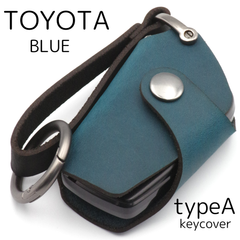 [NONINA] トヨタ キーケース　（青用ページ） キーカバー オイルレザー 本革 for TOYOTA RAV4 C-HR プリウス カローラ カムリ ランドクルーザープラド クラウン プリウス ヤリス ヤリスクロス ハリアー ノア ランクル アルファード