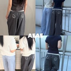 新品 韓国 AEAE エーイーエーイー Pajama Lounge Pants パジャマ ズボン ルームウェア 人気 パンツ  ファッション Y2K 人気 【2色選択可能】