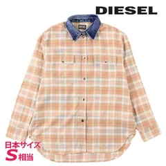 新品・未使用 ディーゼル DIESEL 長袖コットンフランネルシャツ レディース チェック柄 デニム切替 C-CROSS-FL