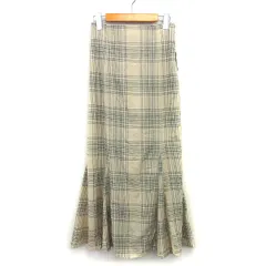 ワンアフター アナザー ナイスクラップ one after another NICE CLAUP タグ付き マーメイドスカート ロング マキシ丈 チェック 柄 レースアップ L ベージュ /HT33