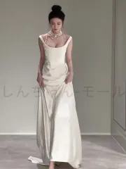 ウェディングドレス、花嫁用ドレス、高級パーティー用ドレス、肩出しロングドレス'パーティードレス