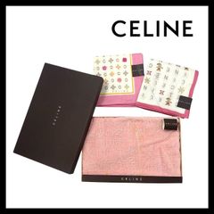CELINE】セリーヌ ハンカチ 3枚セット 綿 100% ロゴ 四つ葉の