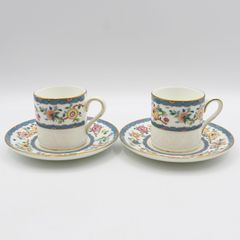 168)【美品】Wedgwood ウェッジウッド ハンティングドン デミタスカップ＆ソーサー2客