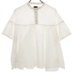 ookamitofukurou オオカミトフクロウ 日本製 半袖 ハーフボタン シャツ ホワイト系 レディース 古着