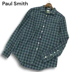 Paul Smith ポールスミス メインライン★ イタリア製生地 長袖 チェック シャツ Sz.M メンズ 日本製