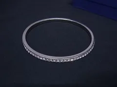 ■美品■ SWAROVSKI スワロフスキー ラインストーン バングル ブレスレット アクセサリー レディース シルバー系 DI7277
