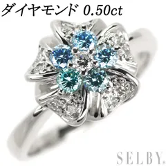 間もなく出品終了】ダイヤリング Pt900 6.3g ダイヤモンド0.50ct-