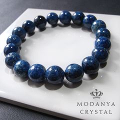 [beads584]ブルークリソコラ10mm ブレスレット 19粒（天然石/ビーズ）
