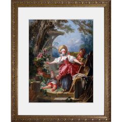 シャルル・シャプラン作　複製画　「鳥の巣を持つ女」　額装　C　3550A シャルル・シャプラン作 複製画 「鳥の巣を持つ女」 額装 C