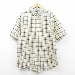 XL/古着 ラルフローレン チャップス 半袖 ブランド シャツ メンズ 90s 大きいサイズ ロング丈 コットン ボタンダウン 黄他 イエロー チェッ