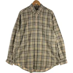 古着 90年代 ノーティカ NAUTICA チェック柄 長袖 コットン×リネン ボタンダウンシャツ メンズL相当 ヴィンテージ/eaa533469