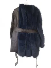 美品 Sacai 2022年 後ろプリーツロングコート 黒 1 サカイ 22AW Padded Blouson 中綿コート ロング フード 2 ブラック 22