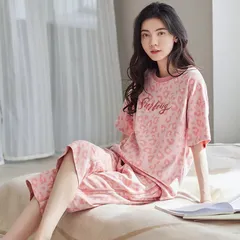 レディースパジャマ上下セット（Lサイズ/XLサイズ）ルームウェア半袖ハーフパンツ077