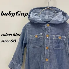 babyGap ベビーギャップ デニム風シャツ 長袖 パーカー 80 青 春夏秋