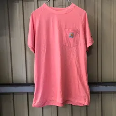 442 Carhartt 半袖 ポケット Tシャツ M ピンク カーハート ワークウェア フォースコットン 古着卸アメリカ仕入