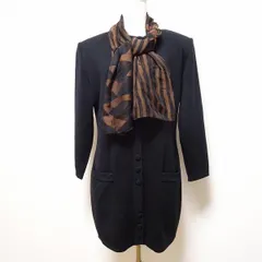 #wnc フェンディ FENDI maglia カーディガン 40 黒 茶 ニット ストール風 シルク使い ヴィンテージ レディース [832797]のサムネイル