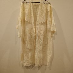 白 レース カーディガン