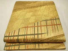 平和屋着物▼六通柄袋帯　作家物　京の旅　京の町家　金糸　正絹　逸品　CAAX8744dy