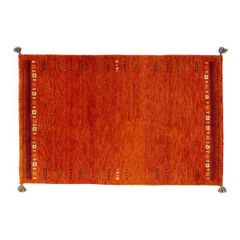ギャベ  ジュウタン130×190cm 長方形 レッド色（赤色） ホットカーペットOK 絨毯 SUNSET　未開封新品