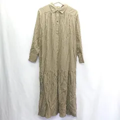 ◇ ⊇ AZUL BY MOUSSY アズールバイマウジー 長袖 膝丈 ワンピース サイズM カーキ レディース E  【1409100063325】