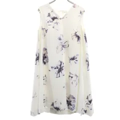 FRAY I.D フレイアイディー 花柄 ノースリーブ Vネック フレア ロングワンピース 1 ホワイト系 レディース 古着