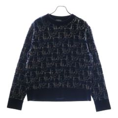 Christian Dior (クリスチャンディオール) 21AW オブリークジャガード ウールニット 長袖 ネイビー XL 193M638AT344