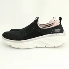 スケッチャーズ SKECHERS 150098 リラックスドフィット デラックスウォーカー 2.0 スリッポン スニーカー 美品 25.5cm ブラック ピンク