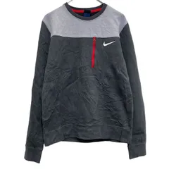 NIKE ロゴスウェット トレーナー ナイキ レディース M グレー 胸ポケット プルオーバー 古着卸 アメリカ仕入 a612-5312