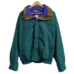 USA製 Columbia コロンビア アウトドアジャケット マウンテンジャケット ライニング フリース マルチカラー 緑×紫×茶 XLサイズ No.U560