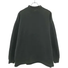 ESSENTIALS FEAR OF GOD エッセンシャルズ フィア オブ ゴッド フロッキープリントモックネックプルオーバースウェットトレーナー  ブラック L