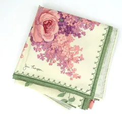 ジムトンプソン スカーフ 花柄 シルク100％ タイ製 ブランド 小物 レディース アイボリー JIM THOMPSON 【中古】