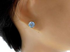 天然石 ブルートパーズスタッドピアス 　　250720246