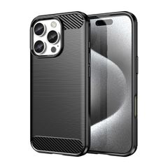 【数量限定】pro ケース 16 耐衝撃 炭素繊維 カーボン 指紋防止 iPhone シンプルでオシャレ 耐久性の高い 滑り止め For ボタンは押しやすかい 肌触りも良く 持ちやすさのケース【issin】ブラック
