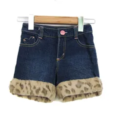 メゾピアノ ショートパンツ ボトムス デニム ボア レオパード柄 キッズ 女の子用 110サイズ インディゴ Mezzo Piano 【中古】