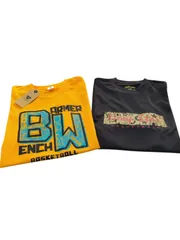 ベンチウォーマー フープスター◆メンズ バスケットボール Tシャツ 半袖 M 2枚セット ブラック オレンジ