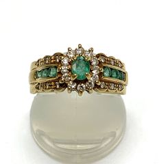 本物保証刻印有K18エメラルド0.71ct ダイヤ 2.52ctリング9.52g - メルカリ