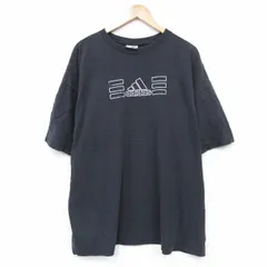 XL/古着 アディダス adidas 半袖 ビンテージ Tシャツ メンズ 00s ビッグロゴ 大きいサイズ コットン クルーネック 黒 ブラック 25sep02 中