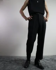 80’s FARAH ワイド テーパード スラックス 黒 W 34 USA製のサムネイル