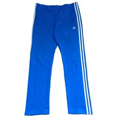 古着 adidas アディダス トラックパンツ ジャージ トレフォイルロゴ 3ライン ブルー L 100サイズ 254-54