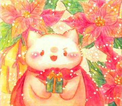 ドローイング原画 ✾ ハッピークリスマスにゃ