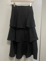 MAJESTIC LEGON バックレースアップティアードスカート サイズM 黒 ブラック M00034