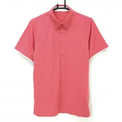 【美品】カルバンクラインゴフル 半袖ポロシャツ サーモンピンク ボタンダウン 胸ロゴ  メンズ L ゴルフウェア Calvin Klein golfのサムネイル